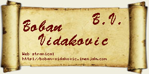 Boban Vidaković vizit kartica